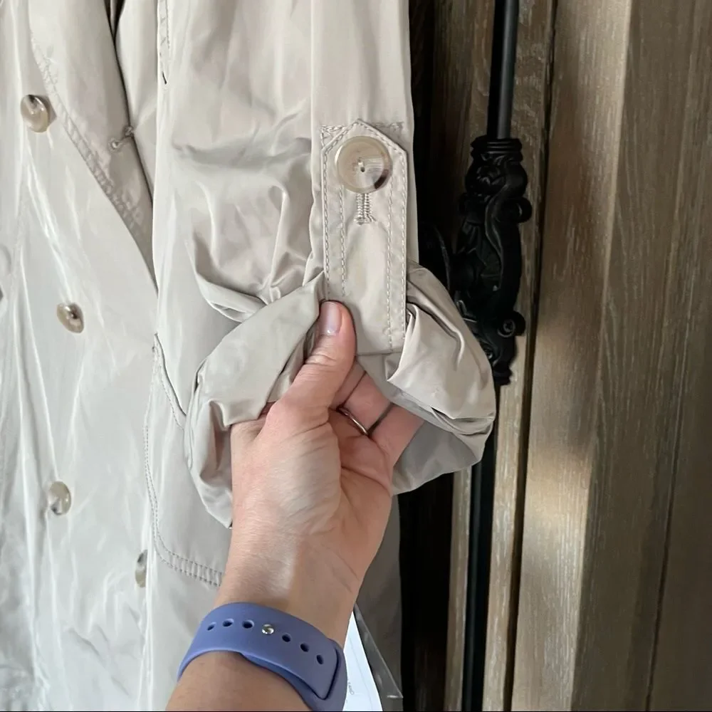 French Connection Drape Back Belted Trench Coat Palm Sand plus size 3X NWT